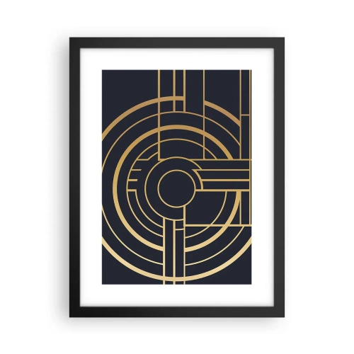 Póster en marco negro - Giro de los elementos - 30x40 cm