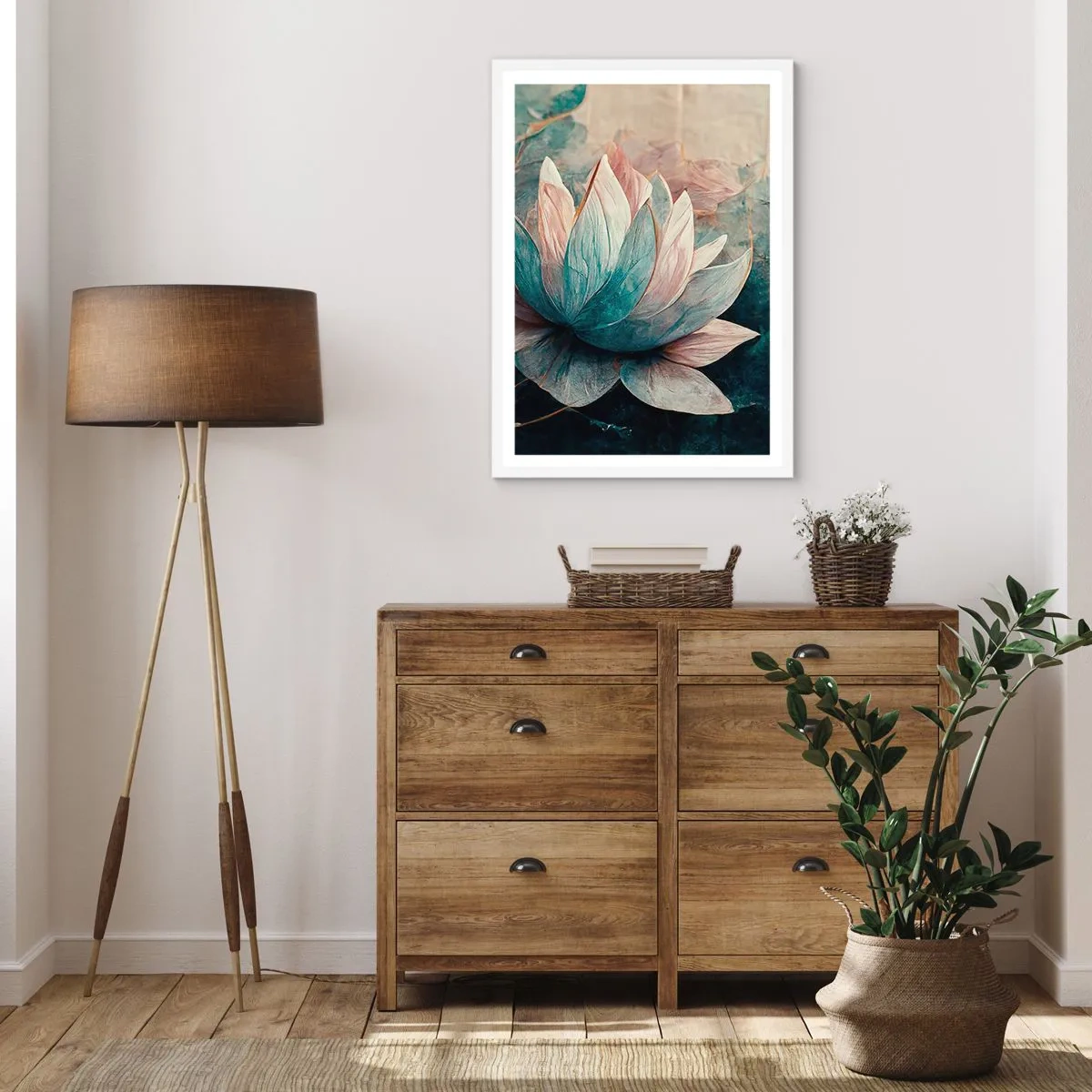 Póster en marco blanco - Estrellas de lago - 61x91 cm