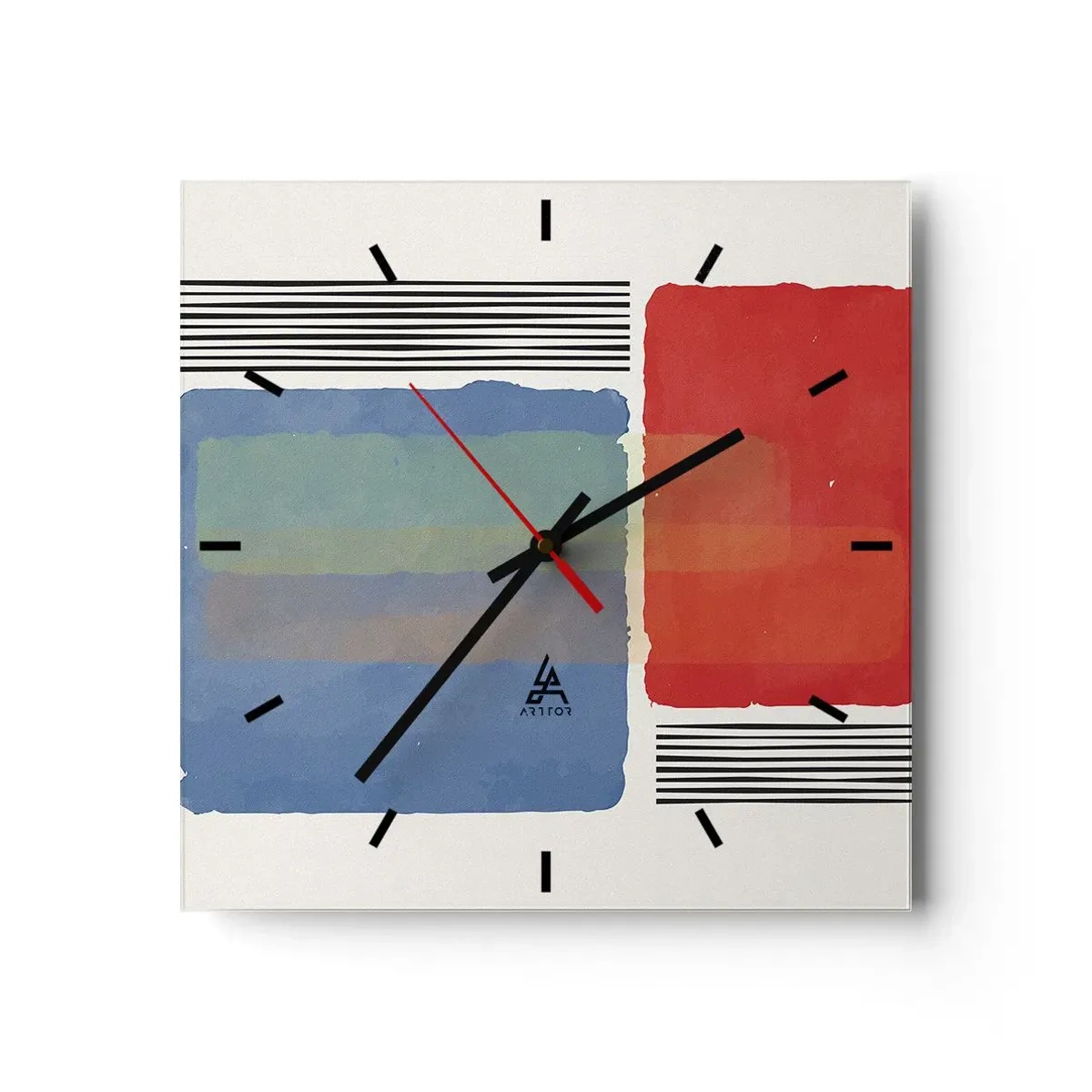 Reloj de pared - Reloj de vidrio - Espíritu y alma de la geometría - 40x40 cm