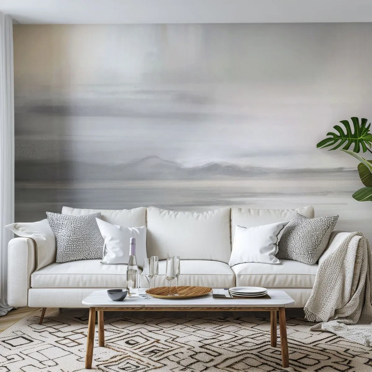 Fotomural Premium Sand - Una distancia reflexiva - Brillante, Pedazo, Abstracción - 150x105 cm