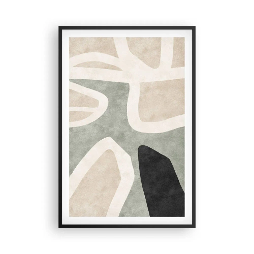Póster en marco negro - Composición con un toque negro - 61x91 cm
