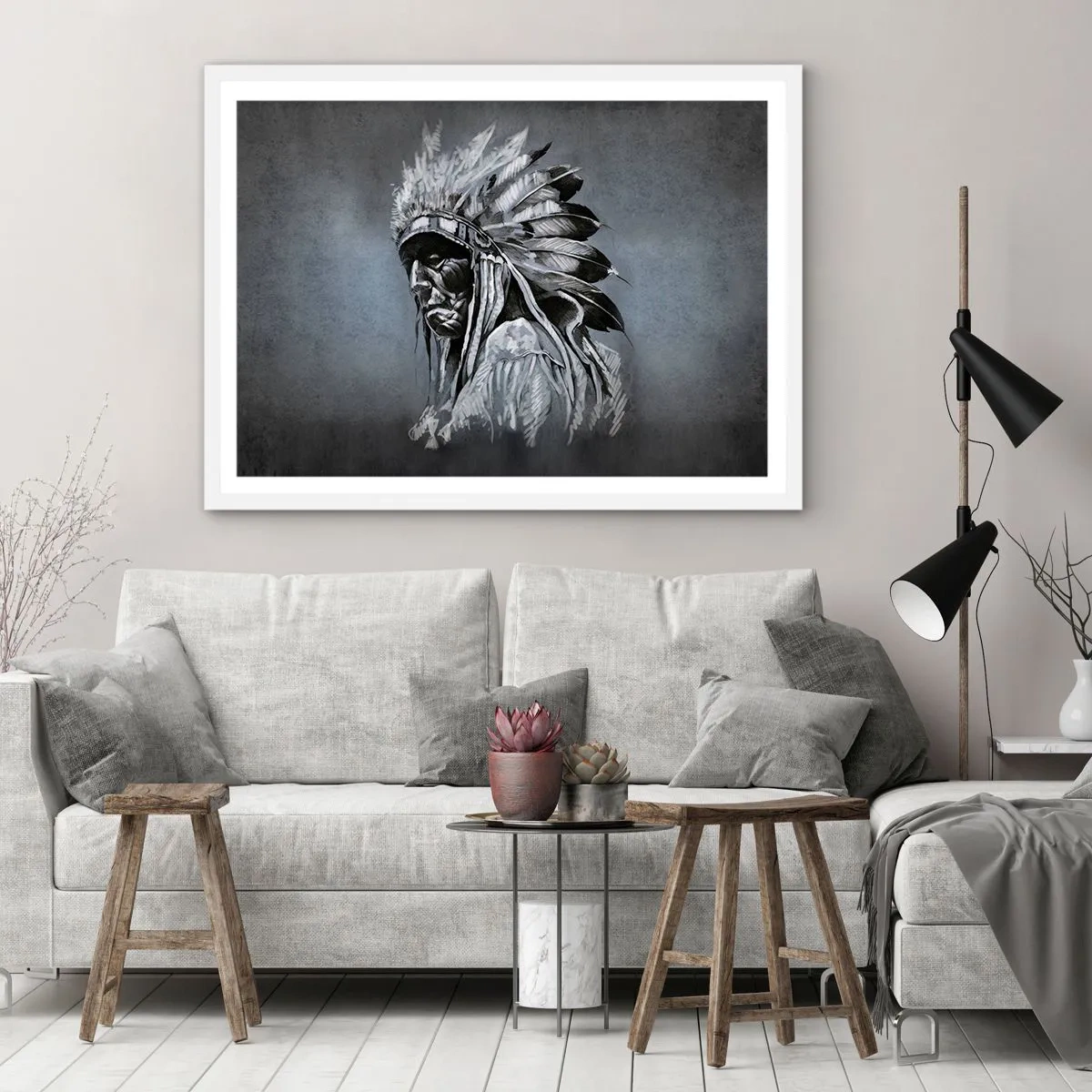 Póster en marco blanco - Regreso a las raíces - 70x50 cm