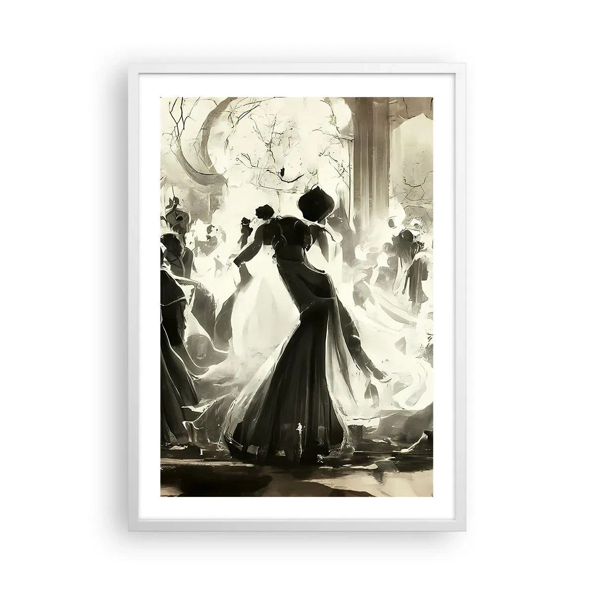 Póster en marco blanco - Gran mascarada - 50x70 cm