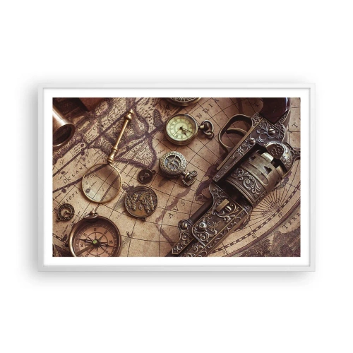 Póster en marco blanco - La aventura llama - 91x61 cm