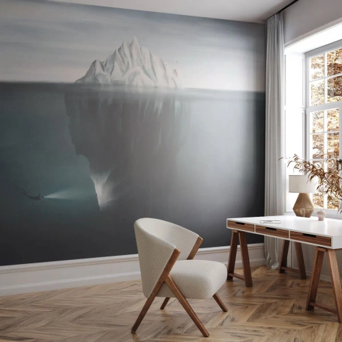 Fotomural Autadhesivo Deluxe Sticker - Misterio submarino - Iceberg, glaciar, Buzo - 100x70 cm