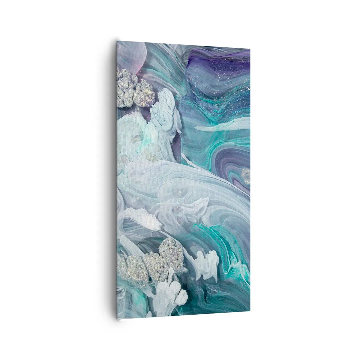 Cuadro sobre lienzo - Impresión de Imagen - Corrientes de azul - 65x120 cm