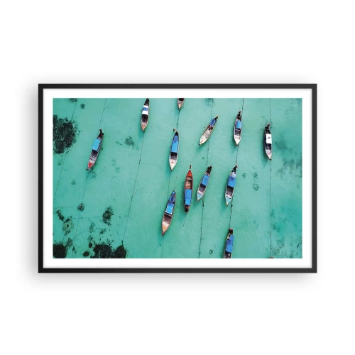 Póster en marco negro - En alegre espera - 91x61 cm