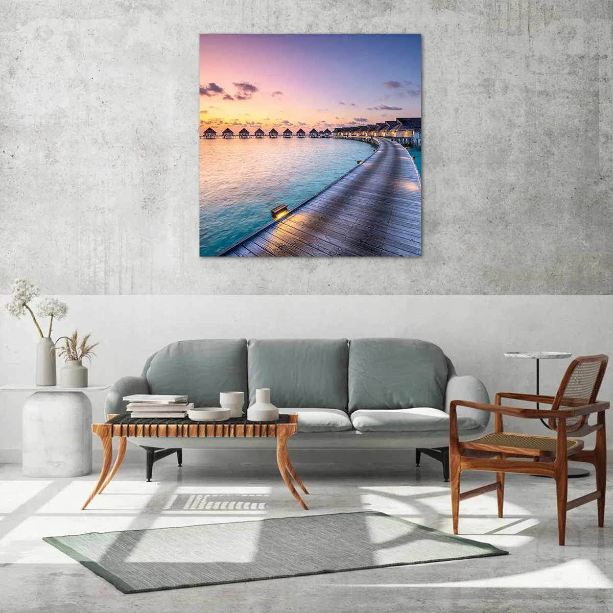 Cuadro sobre vidrio - Impresiones sobre Vidrio - Vacaciones - volver al origen - 70x70 cm