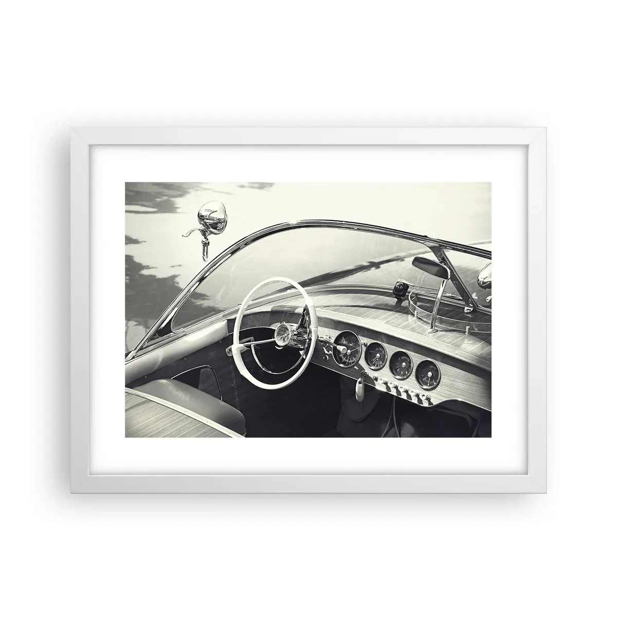 Póster en marco blanco - Tiempo para los ricos - 40x30 cm