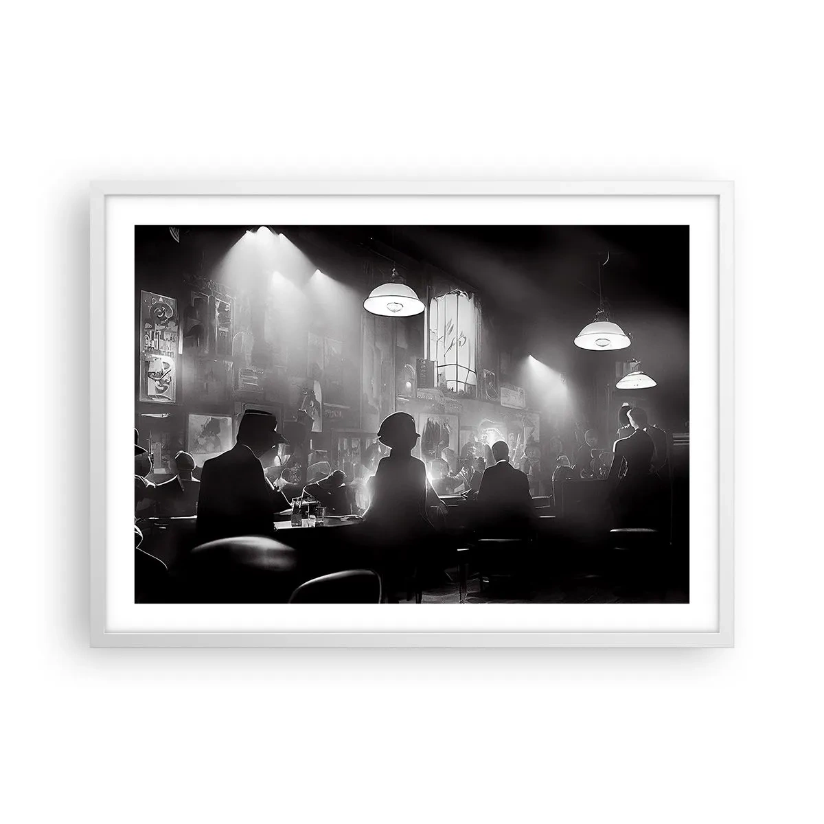 Póster en marco blanco - En clave de jazz - 70x50 cm
