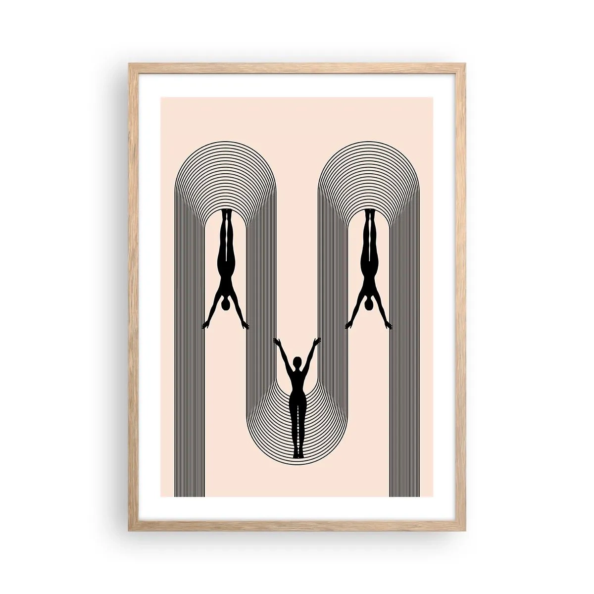 Póster en marco roble claro - Al revés, o no - 50x70 cm