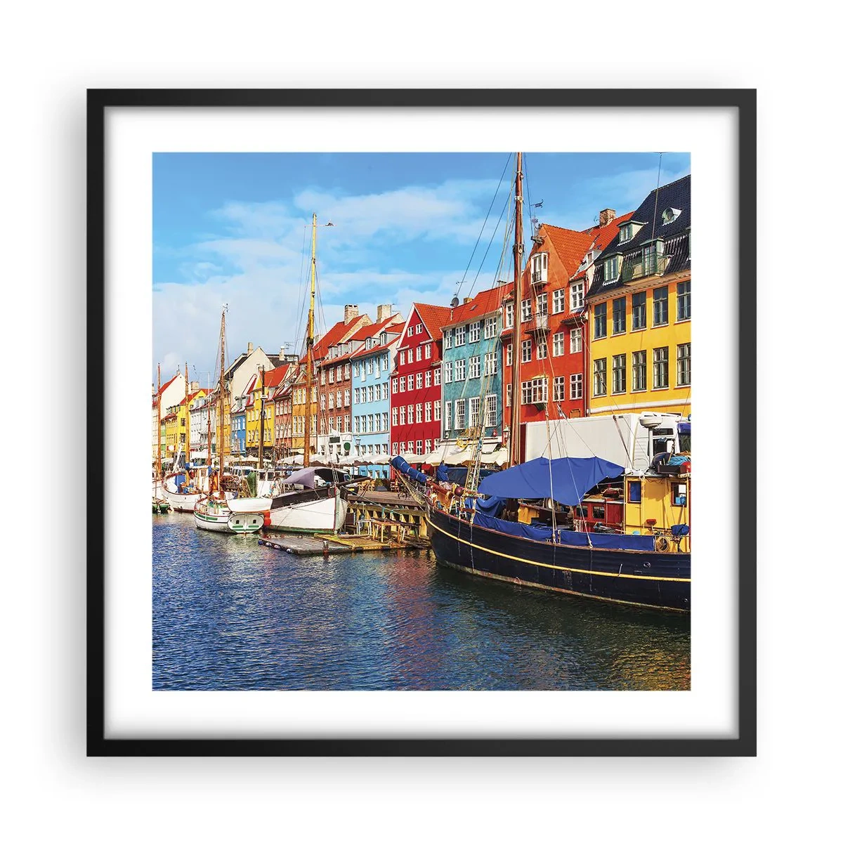 Póster en marco negro - Muelle alegre - 50x50 cm