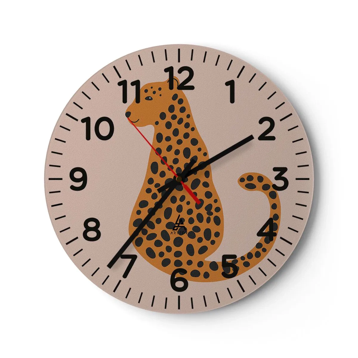 Reloj de pared - Reloj de vidrio - El estampado de leopardo está de moda - 40x40 cm