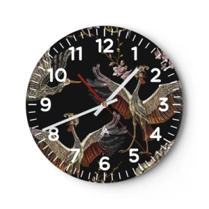 Reloj de pared - Reloj de vidrio - Aves de cuento de hadas - 40x40 cm