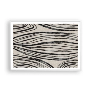 Póster en marco blanco - Salpicadura de líneas - 100x70 cm