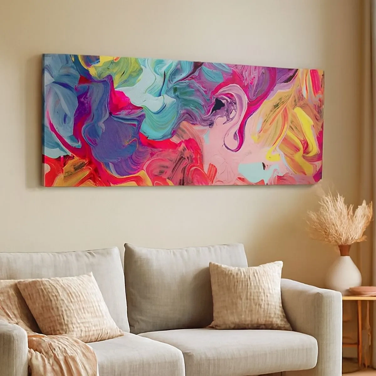 Cuadro sobre lienzo - Impresión de Imagen - El nacimiento de los colores - 100x40 cm