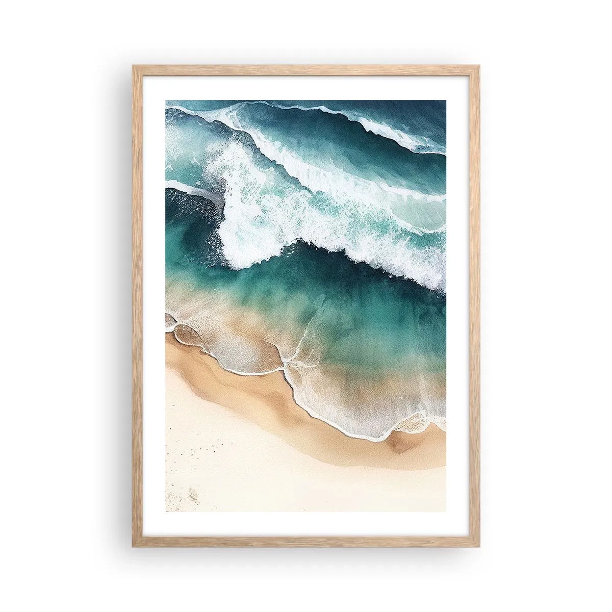 Póster en marco roble claro - Un encuentro eterno - 50x70 cm