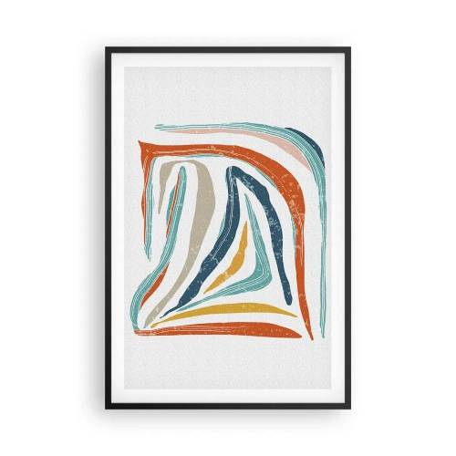 Póster en marco negro - Abstracción sonriente y amistosa - 61x91 cm