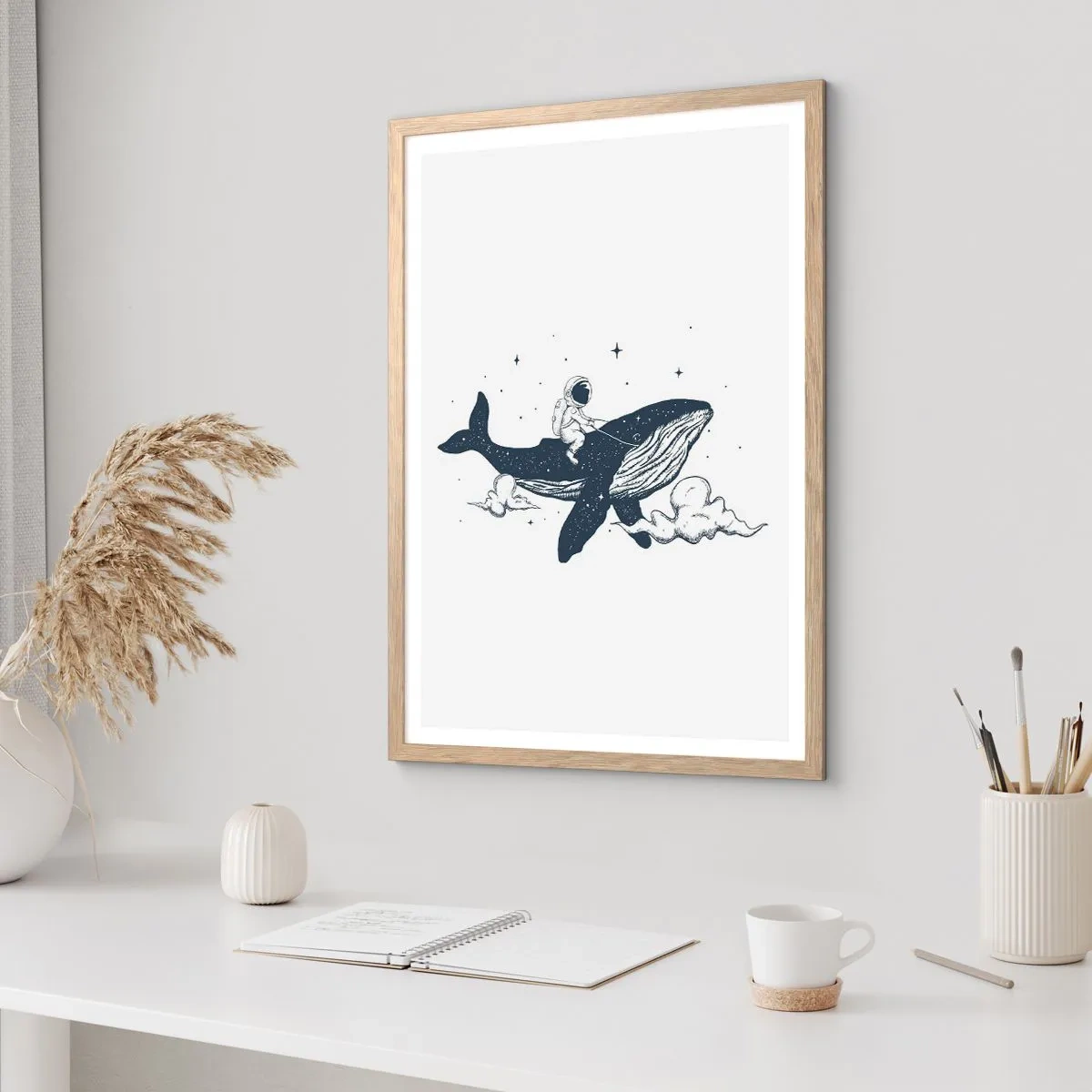 Póster en marco roble claro - Una aventura cósmica - 50x70 cm