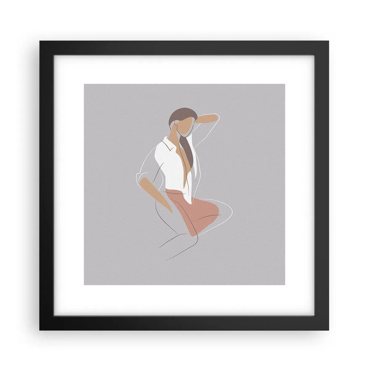 Póster en marco negro - Un esbozo de encanto - 30x30 cm