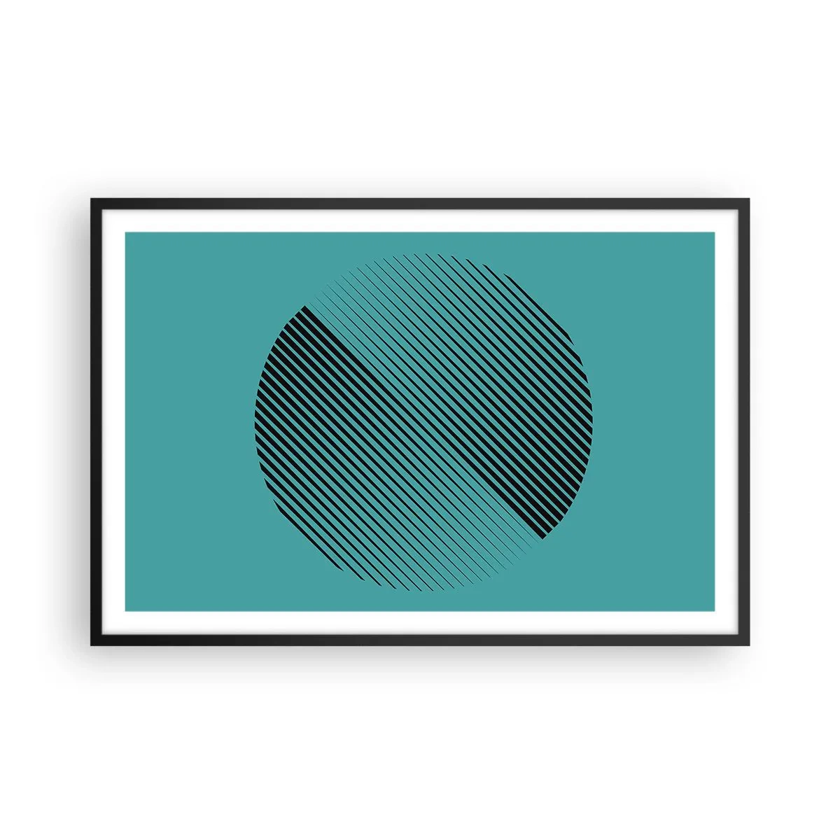 Póster en marco negro - El círculo: una variación geométrica - 91x61 cm