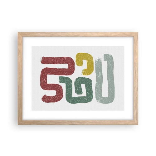 Póster en marco roble claro - En un idioma desconocido - 40x30 cm