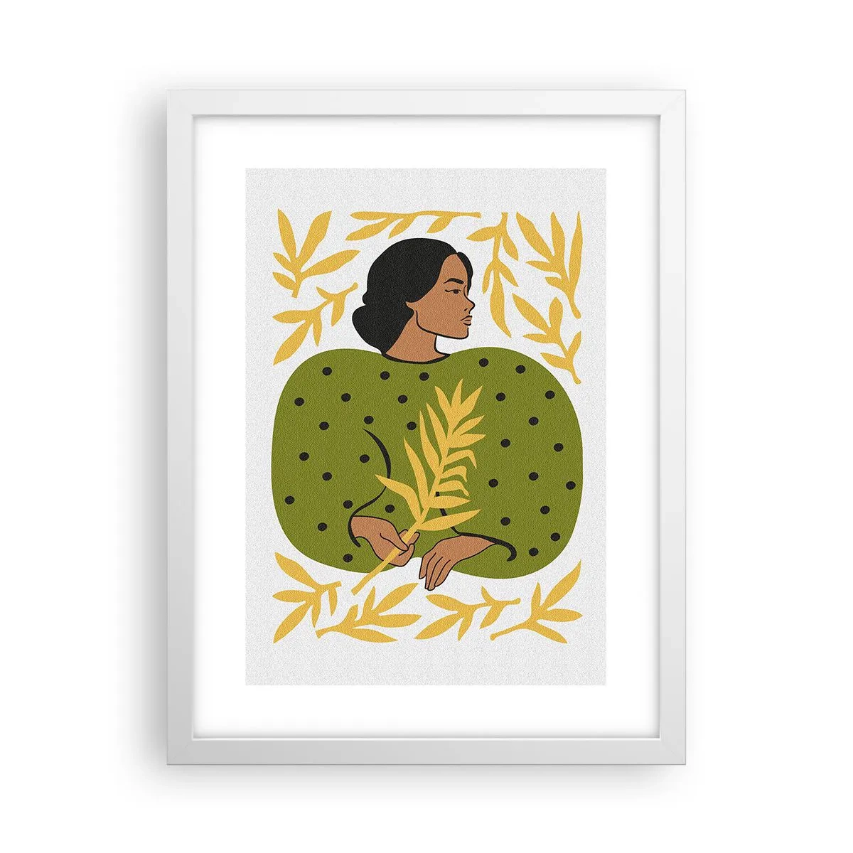 Póster en marco blanco - Chica hawaiana - 30x40 cm