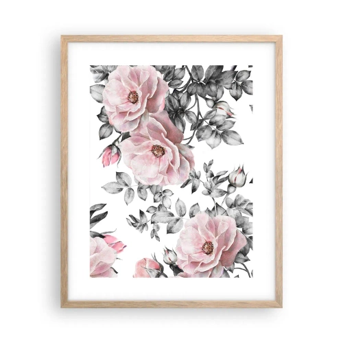 Póster en marco roble claro - Entre las rosas - 40x50 cm