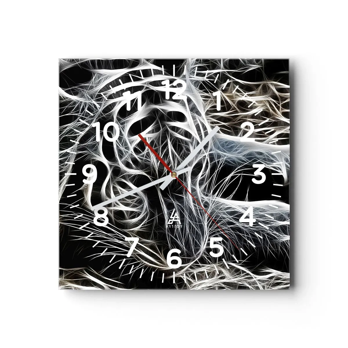 Reloj de pared - Reloj de vidrio - Un estudio sobre la ligereza felina - 40x40 cm