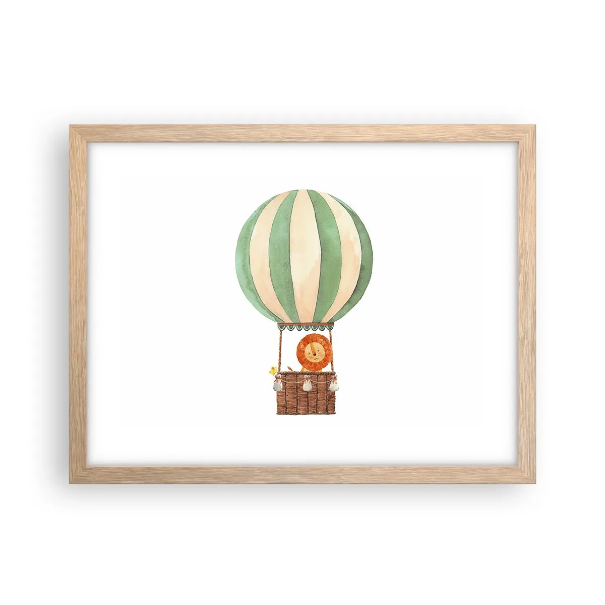 Póster en marco roble claro - Los viajes del león - 40x30 cm