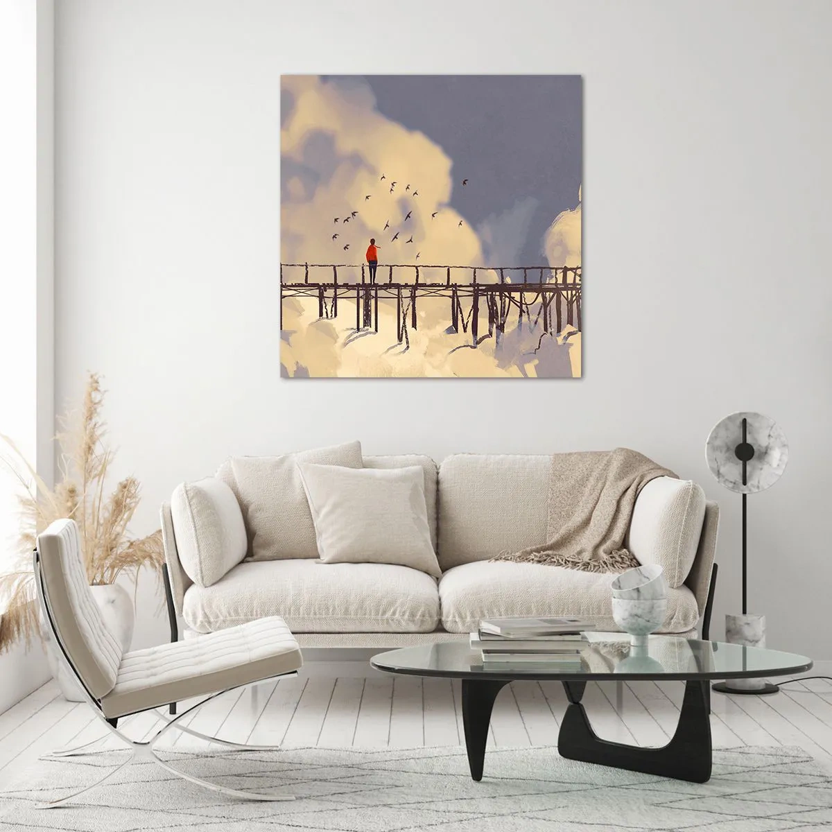 Cuadro sobre vidrio - Impresiones sobre Vidrio - Anhelo azul - 70x70 cm