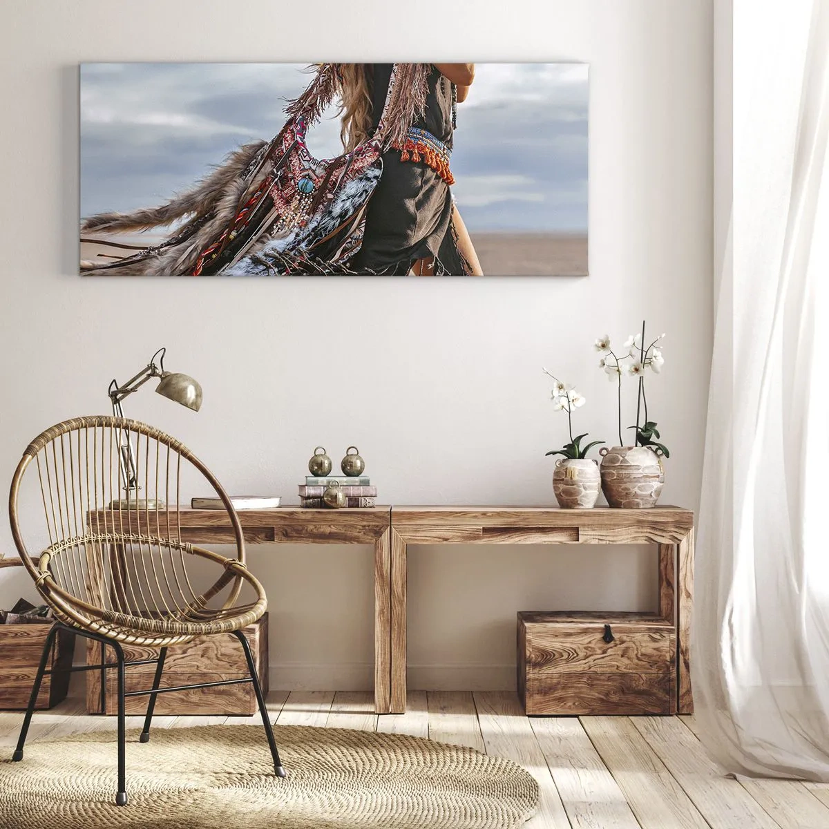 Cuadro sobre lienzo - Impresión de Imagen - La chamana - 100x40 cm