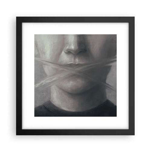 Póster en marco negro - Ni una palabra - 30x30 cm