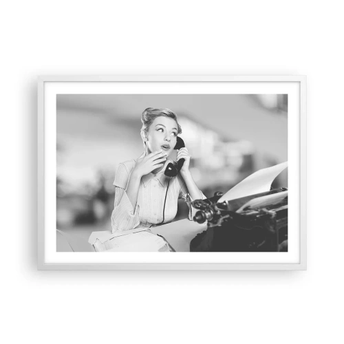 Póster en marco blanco - ¿Diga?, estamos en los años 50. - 70x50 cm