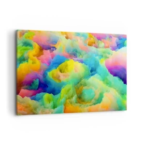 Cuadro sobre lienzo - Impresión de Imagen - Composición abstracta en colores del arco iris - 120x80cm - Arco iris borroso - Decoración de pared moderna para salón y dormitorio ARTTOR