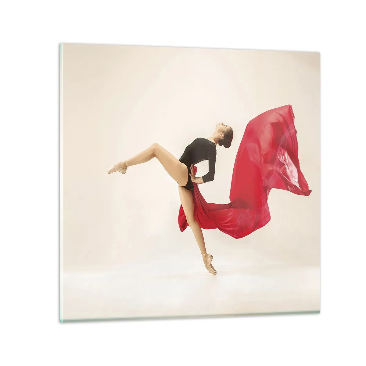 Cuadro sobre vidrio - Impresiones sobre Vidrio - Rojo y negro - 50x50 cm