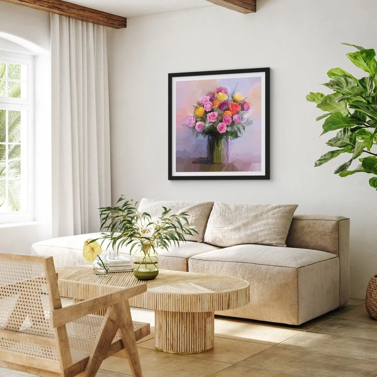 Póster en marco negro - Belleza inmortalizada - 60x60 cm