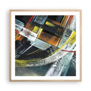 Póster en marco roble claro - La energía del movimiento - 60x60 cm