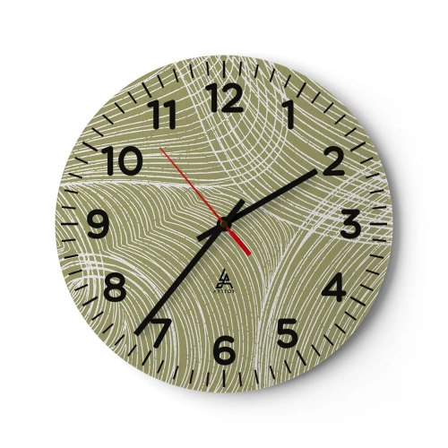 Reloj de pared - Reloj de vidrio - Abstracción intrincada en blanco - 40x40 cm