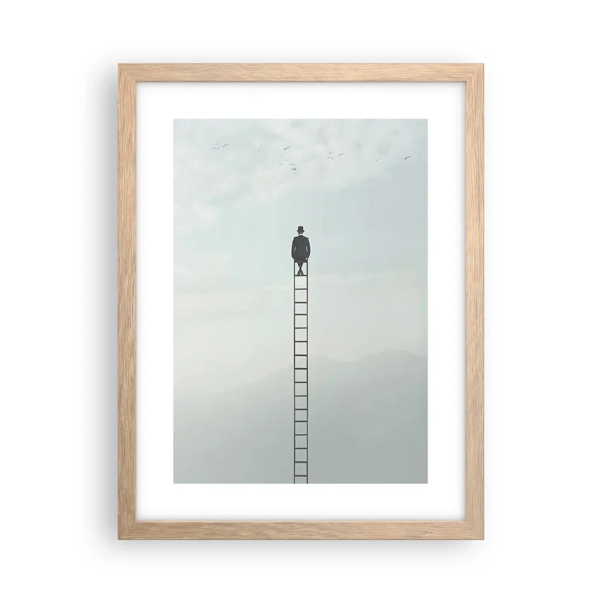 Póster en marco roble claro - Hacia lo más alto - 30x40 cm