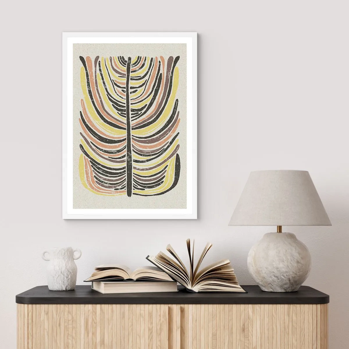 Póster en marco blanco - Abstracción vibrante - 40x50 cm