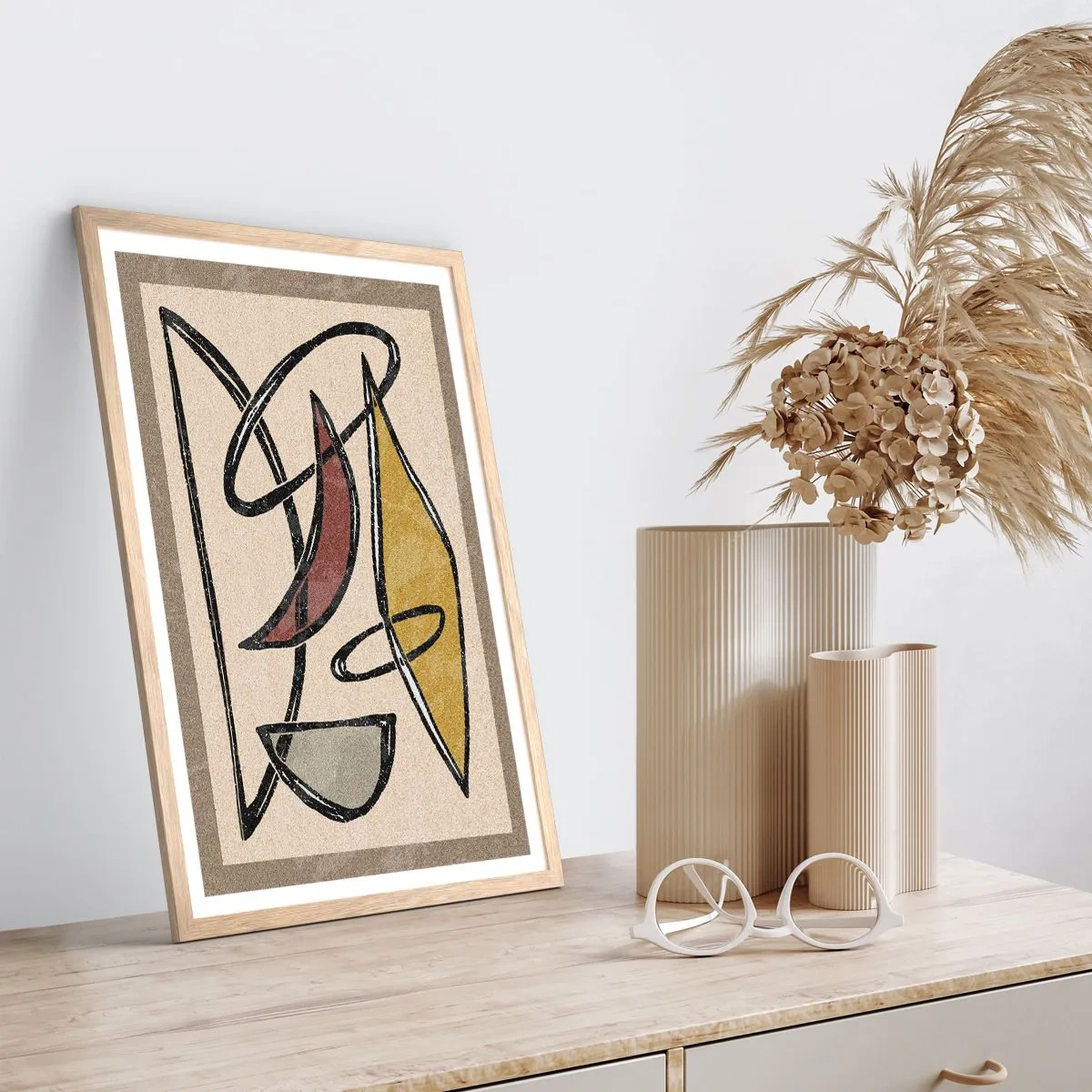 Póster en marco roble claro - Verticales y niveles - 61x91 cm