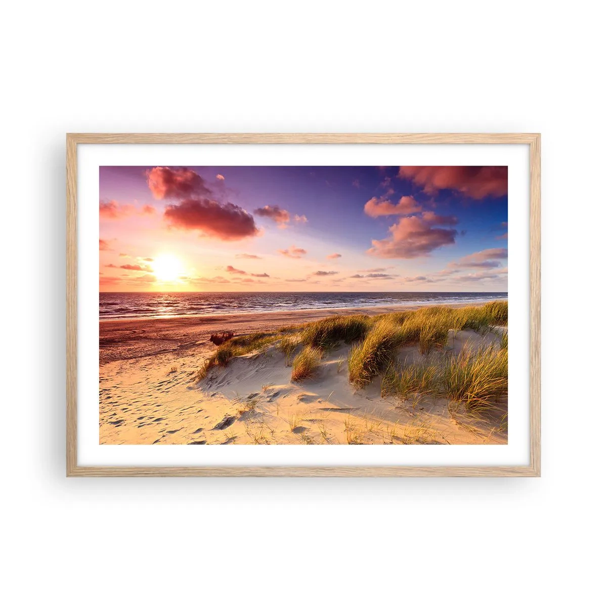 Póster en marco roble claro - Se siente la brisa veraniega - 70x50 cm