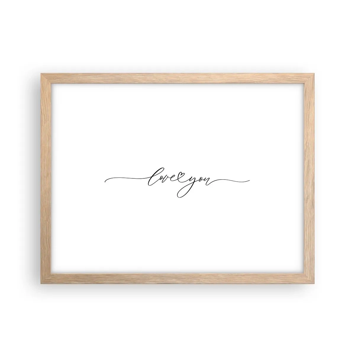 Póster en marco roble claro - Negro sobre blanco - 40x30 cm