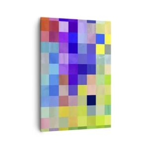 Cuadro sobre lienzo - Impresión de Imagen - Un mosaico colorido de cuadrados en varios colores. - 70x100cm - Cada uno diferente, todos iguales - Decoración de pared moderna para salón y dormitorio ARTTOR