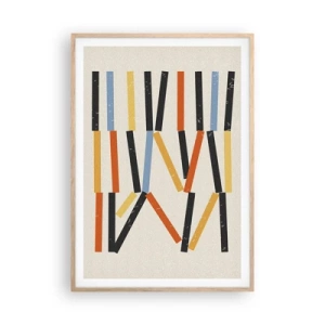 Póster en marco roble claro - Composición horizontal - 70x100 cm