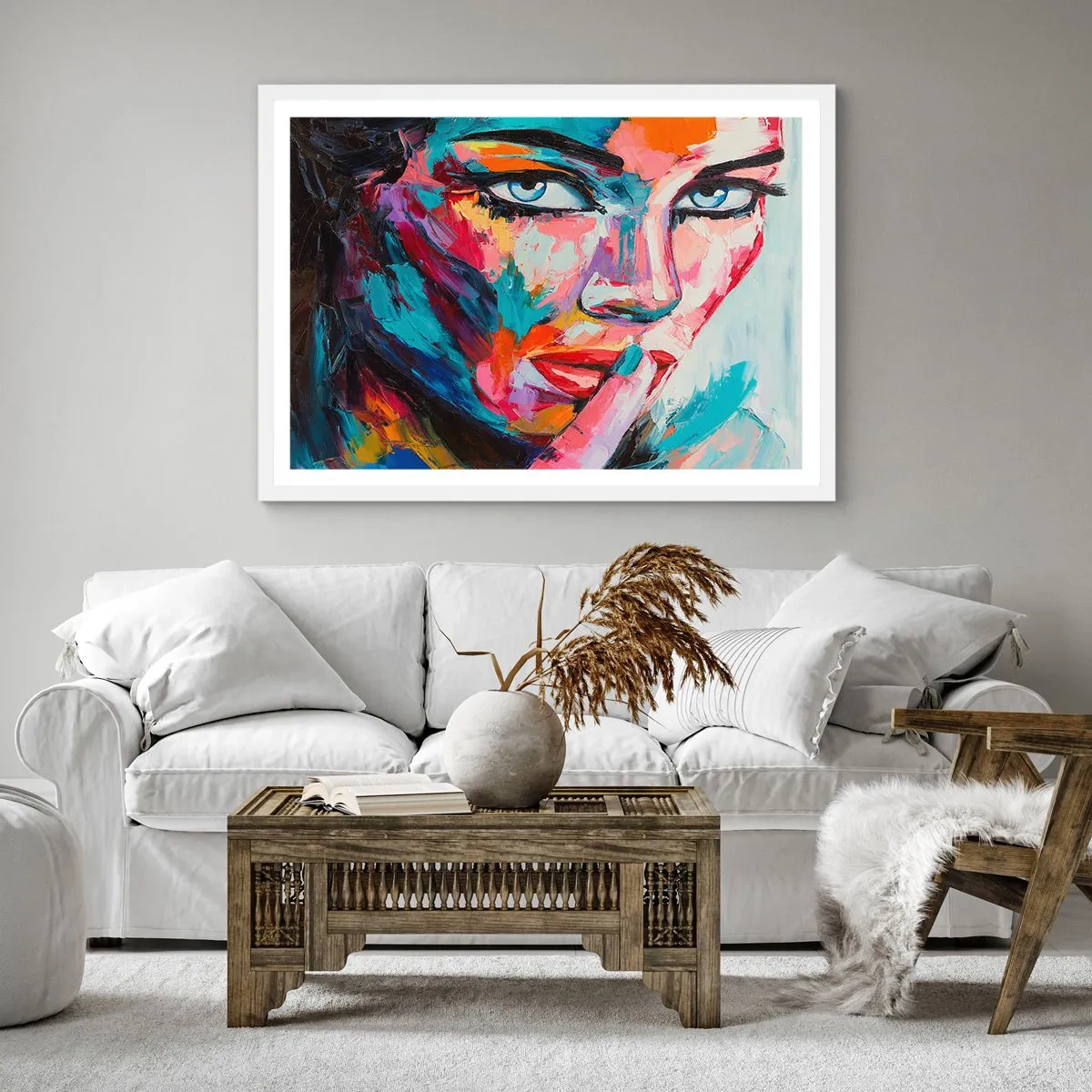 Póster en marco blanco - Nuestro primer secreto - 60x60 cm