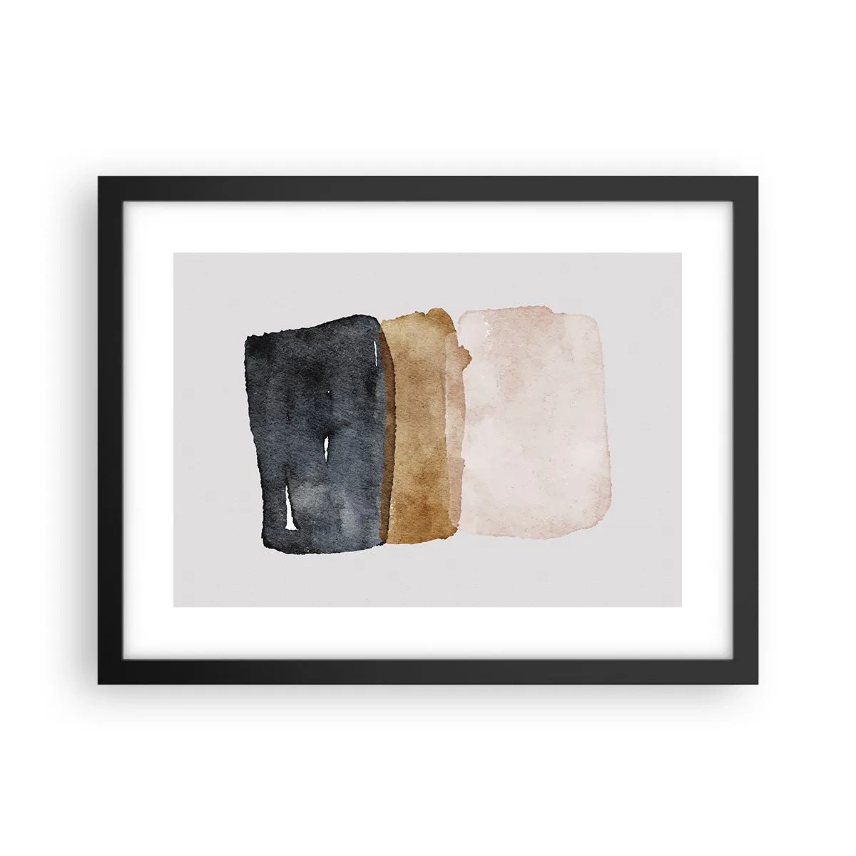 Póster en marco negro - Una composición de colores tierra - 40x30 cm