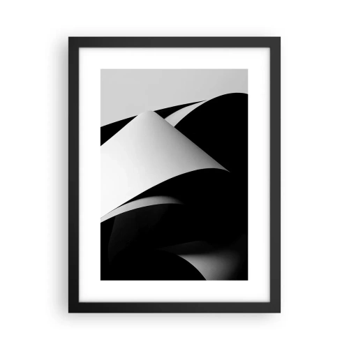 Póster en marco negro - Planos de luz desde las profundidades de la sombra - 30x40 cm