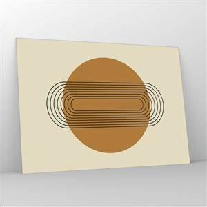 Cuadro sobre vidrio - Impresiones sobre Vidrio - Abstracción geométrica con círculos y líneas. - 100x70cm - El plan perfecto - Decoración de pared moderna para salón y dormitorio ARTTOR